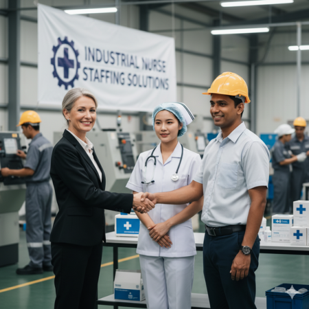 จัดเจ้าหน้าที่พยาบาลดูแลพนักงาน ราคาถูก, จัดหาทีมสาธารณสุขประจำสถานประกอบการ, จัดหาบุคลากรทางการแพทย์สำหรับโรงงาน, บริการดูแลสุขภาพแรงงานอุตสาหกรรม, จัดหาหน่วยแพทย์เคลื่อนที่สำหรับบริษัท, จัดหาระบบพยาบาลอาชีวอนามัย, บริการด้านสุขภาพองค์กรครบวงจร,